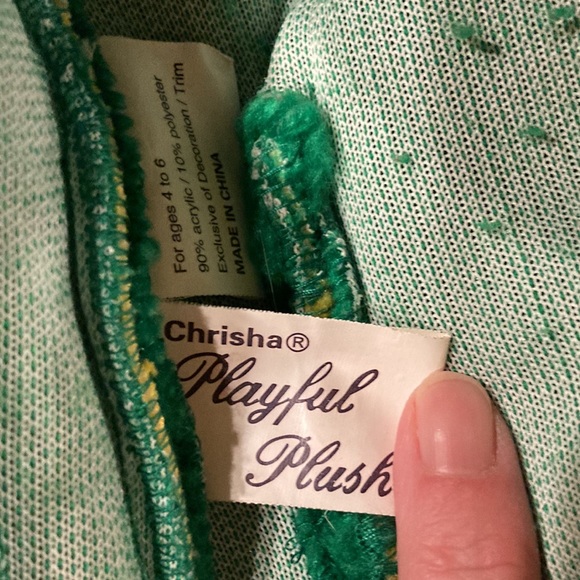 VINTAGE 1998 CHRISHA PLAYFUL PLUSH HALLOWEEN COSTUME GREEN DRAGON ages 4-6 - Picture 2 of 4